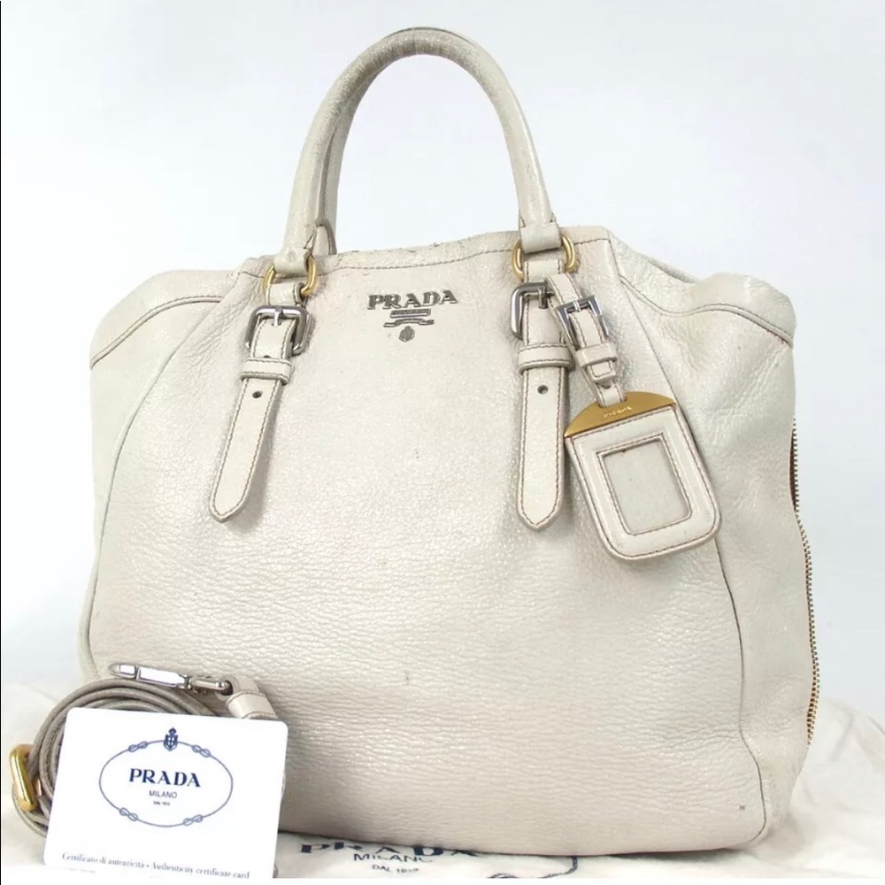 Authentic Prada Saffiano leather satchel two way